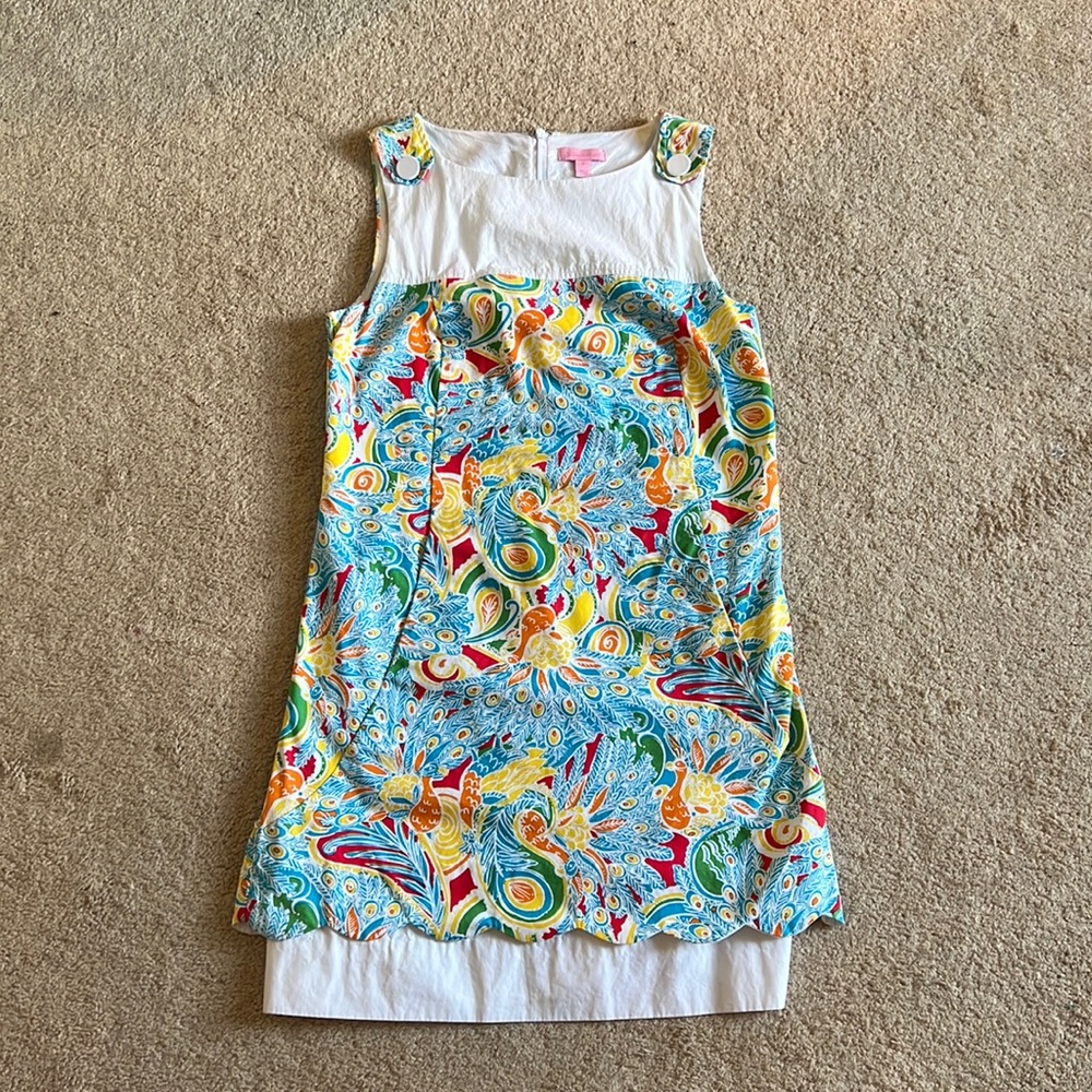 Lilly Pulitzer Florida shift dress size 6 in shake your tail peacock - VINTAGE